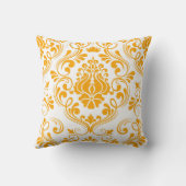 オレンジとホワイトダマスクの花のパタエレガントーン クッション (裏面)