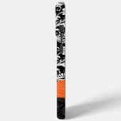 オレンジとホワイトダマスク印刷ラインフェイクストーン Case-Mate iPhoneケース (裏面 / 左)