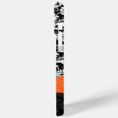 オレンジとホワイトダマスク印刷ラインフェイクストーン Case-Mate iPhoneケース (裏面 / 左)