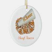 オレンジとホワイトチアリーダーオーナメント セラミックオーナメント (右)