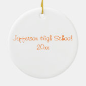 オレンジとホワイトチアリーダーオーナメント セラミックオーナメント (裏面)