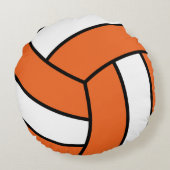 オレンジとホワイトバレーボール |カスタマイズ ラウンドクッション (裏面)