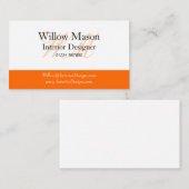 オレンジとホワイトモノグラムの名刺 名刺 (正面/裏面)