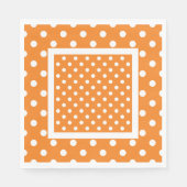 オレンジとホワイト水玉模様ナプキン スタンダードランチョンナプキン (正面)