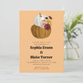 オレンジとホワイト秋パンプキンオレンジ結婚ズ 招待状 (スタンド正面)