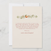 オレンジとポインセチアのクリスマスリースの写真 招待状 (裏面)