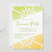 オレンジとライムの夏のバーティー 招待状 (正面)
