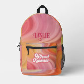 オレンジとラズベリーシャーベット – 親切を選択 プリントバックパック (正面)