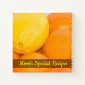 オレンジとレモンのクローズアップ写真 ノートブック (裏面)