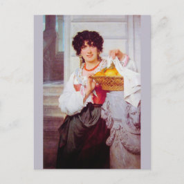 オレンジとレモンのバスケットを持つ女の子by Cot ポストカード