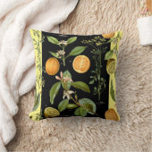 オレンジとレモンのヴィンテージ（黄色アクセント） クッション (ブランケット)