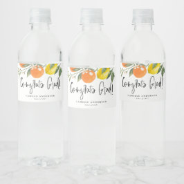 オレンジとレモンの卒業おめでとう ペットボトルラベル