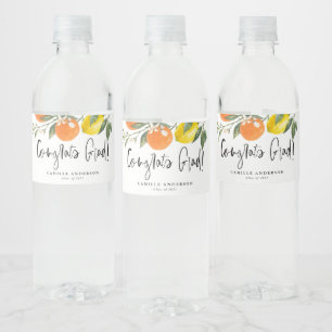 オレンジとレモンの卒業おめでとう ペットボトルラベル