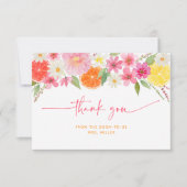 オレンジとレモンの花のあるウェディングシャワーのお礼カード サンキューカード (正面)
