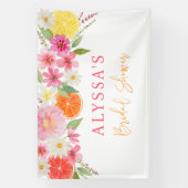 オレンジとレモンの花のあるウェディングシャワーの飾り 横断幕 (縦)