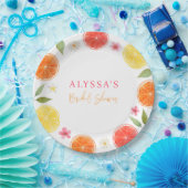 オレンジとレモンの花のあるウェディングシャワー ペーパープレート (パーティー)