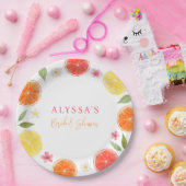 オレンジとレモンの花のあるウェディングシャワー ペーパープレート (パーティー)