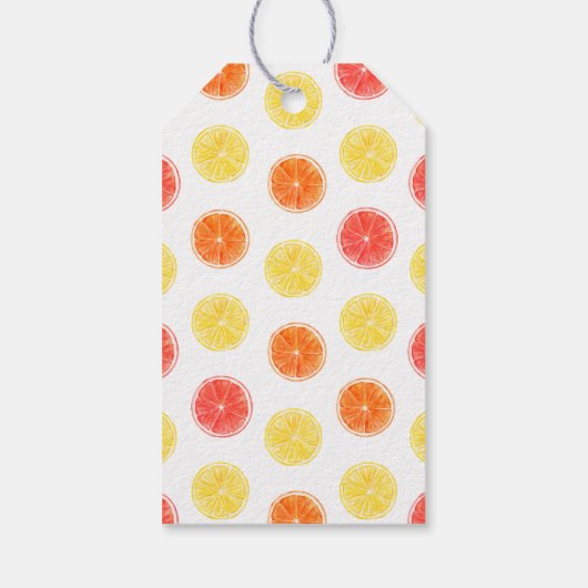 オレンジとレモンの花のウェディングシャワー ギフトタグ (裏面)