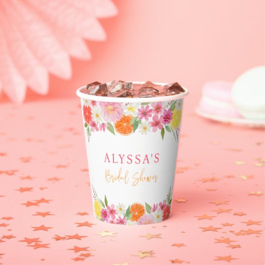 オレンジとレモンの花のウェディングシャワー 紙コップ (インサイチュ)