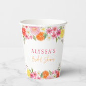 オレンジとレモンの花のウェディングシャワー 紙コップ (裏面)