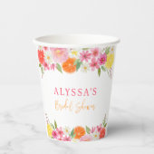 オレンジとレモンの花のウェディングシャワー 紙コップ (正面)