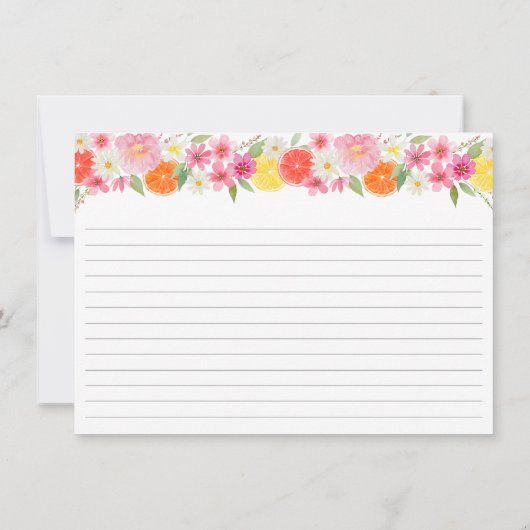 オレンジとレモンの花のウェディング レシピ カード (裏面)