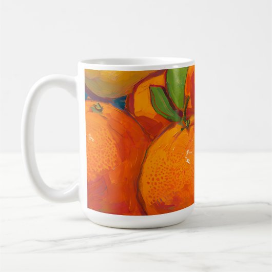 オレンジとレモンの静物画 コーヒーマグカップ (左)