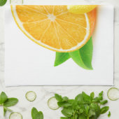 オレンジとレモン キッチンタオル (折り畳み)