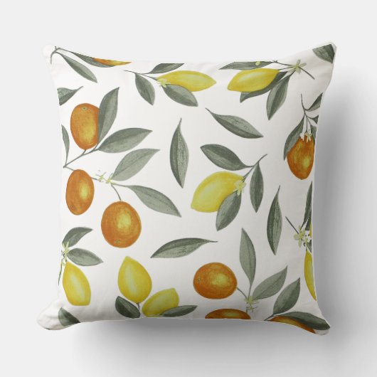 オレンジとレモン クッション (正面)