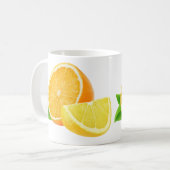 オレンジとレモン コーヒーマグカップ (正面左)