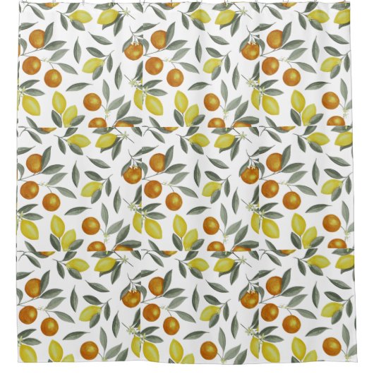 オレンジとレモン シャワーカーテン (正面)