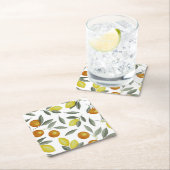 オレンジとレモン スクエアペーパーコースター (インサイチュ)