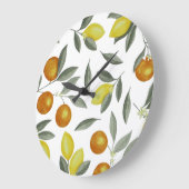 オレンジとレモン ラージ壁時計 (傾斜)