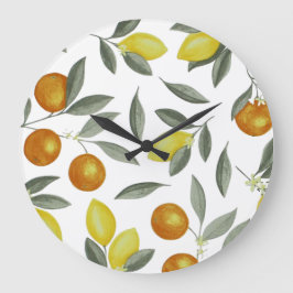 オレンジとレモン ラージ壁時計