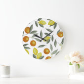オレンジとレモン ラージ壁時計 (ホーム)
