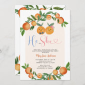 オレンジと彼女の緑のフローラジェンダーが明かす 招待状 (正面/裏面)