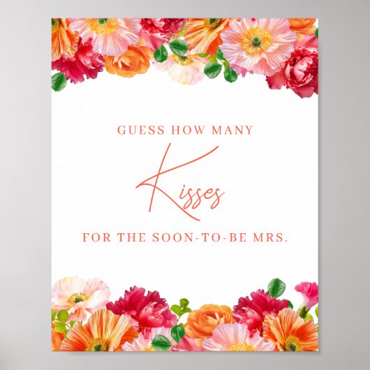 オレンジと明るいピンクの推測どのぐらいキスゲーム ポスター (正面)