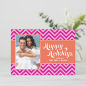 オレンジと明るい赤紫色の山ホリデーカード シーズンカード (スタンド正面)