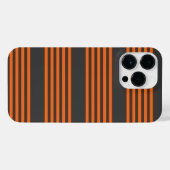 オレンジと木炭の五ストライプ種類 iPhoneケース (裏面横)