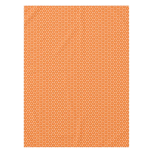 オレンジと桃のレトロ60s花柄  テーブルクロス (正面)