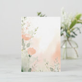 オレンジと桃の水色のフローラ空白の結婚ズ 招待状 (スタンド正面)