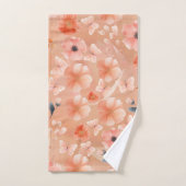 オレンジと桃の花と蝶のタオルのセット バスタオルセット (ハンドタオル)