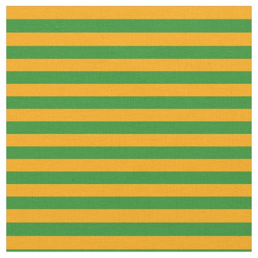 オレンジと森の緑のストライプ/線のパターン ファブリック (クローズアップ)