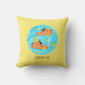 オレンジと水の中のキャピバラ クッション (正面)