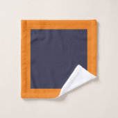 オレンジと海軍スポーツチームカラーズバスタオルセット バスタオルセット (ウォッシュタオル)