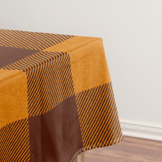 オレンジと濃い赤の格子縞 テーブルクロス (インサイチュ)