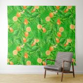 オレンジと熱帯葉の タペストリー (インサイチュ(横))