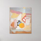 オレンジと瓶とイカの静物画 キャンバスプリント (正面)