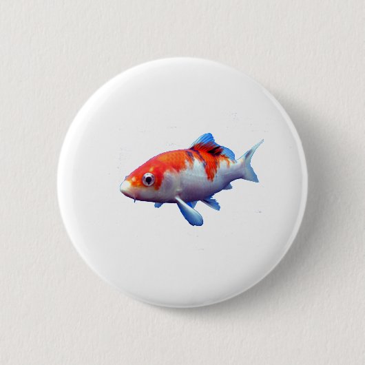 オレンジと白い金魚を愛する 缶バッジ (正面)