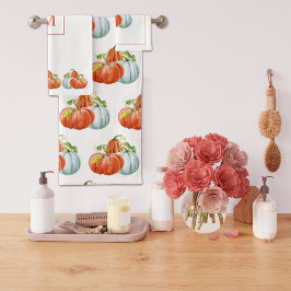 オレンジと白かぼちゃの秋感謝祭 バスタオルセット